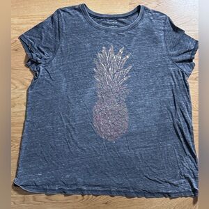 Torrid Gray Super Soft Pineapple Graphic Tee Size 3
